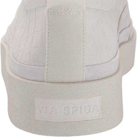 Via Spiga Markie Milk Leather Platform Sneakers - Picture 2 of 6